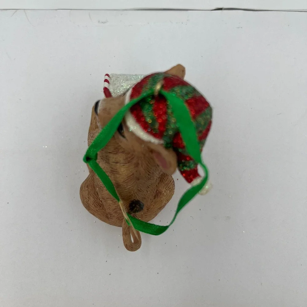 Danbury Mint Ornament Lion Cub Gingerbread House Brown Holiday Glitter Safari